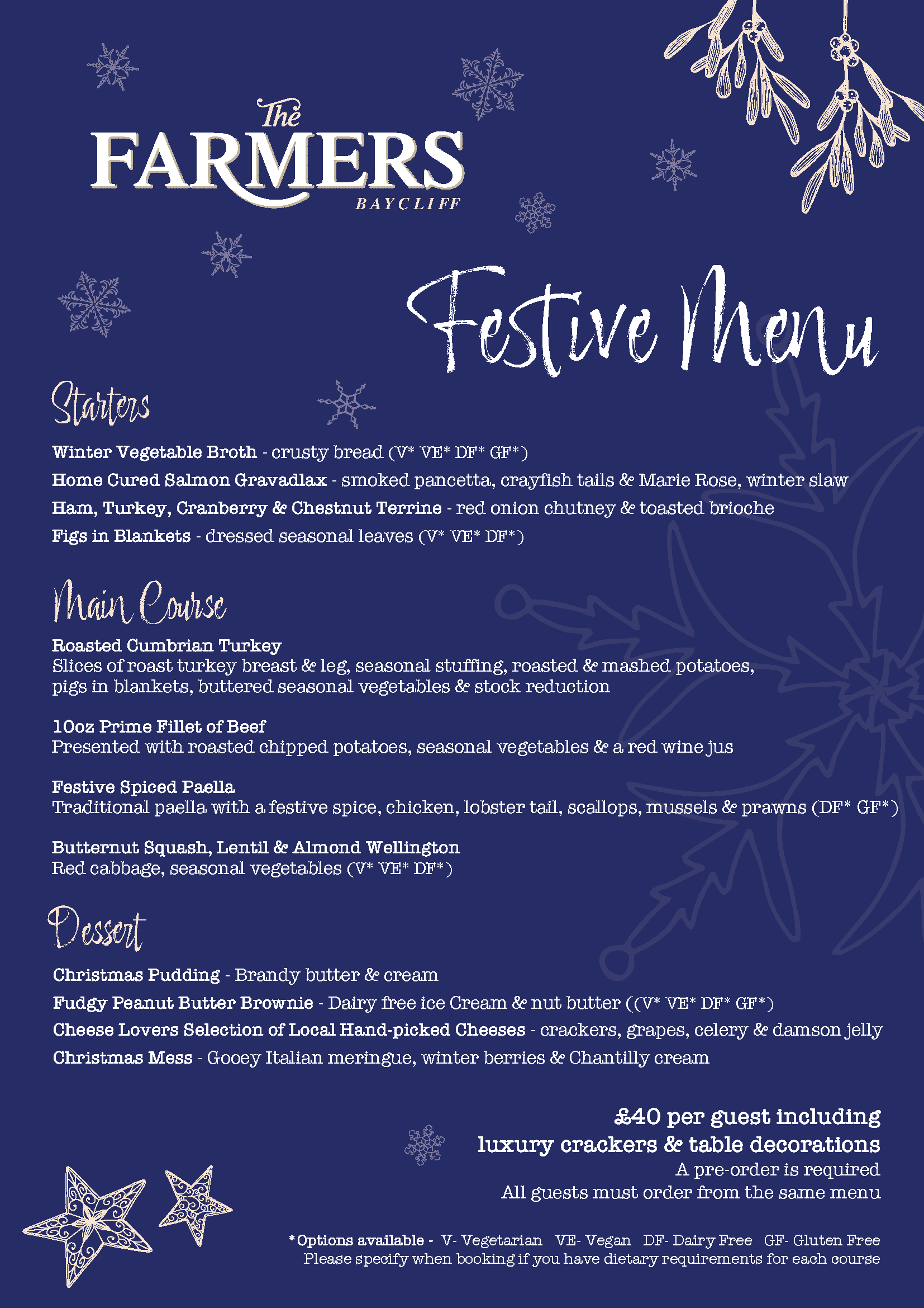 farmers table christmas menu